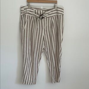 Anthropologie Brown and Cream Striped Top